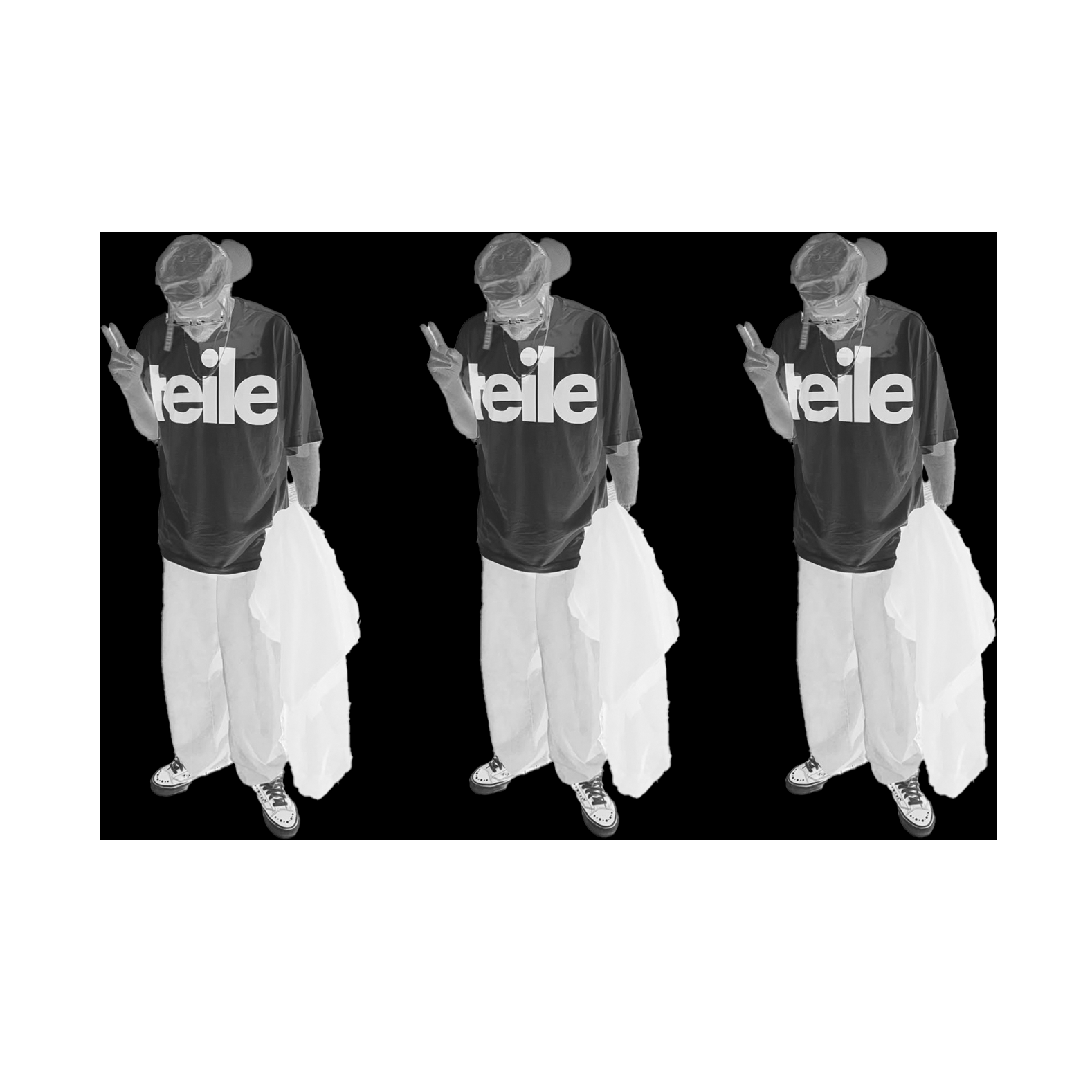 teile T-Shirt faded black
